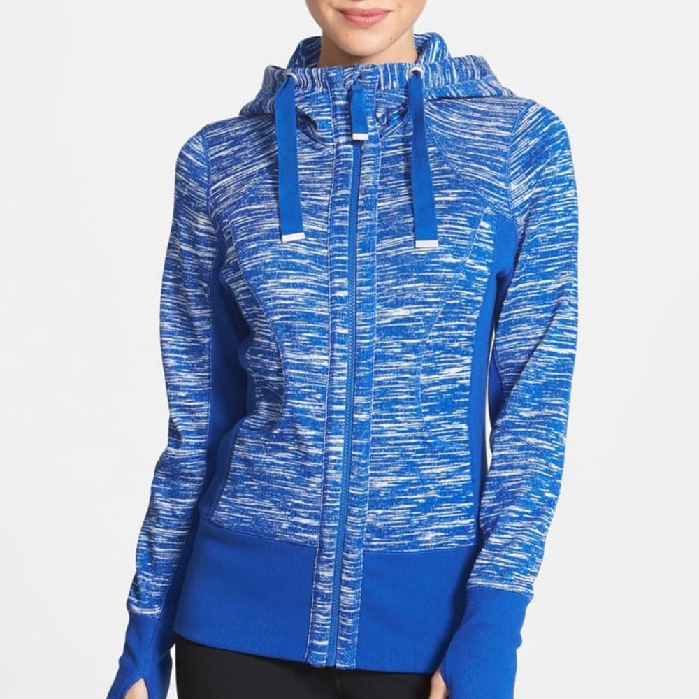 Zella "Pretty" zip up hoodie blue S